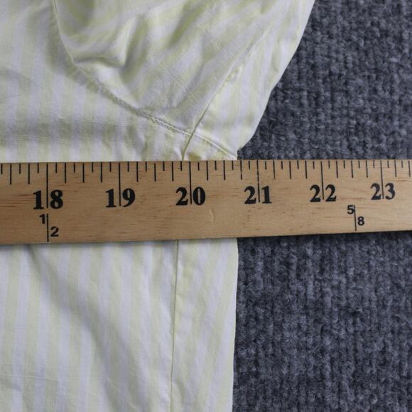 Frank Eileen Shirt Womens Small Silvio Striped Yellow Button Down Work Business - Picture 9 of 10